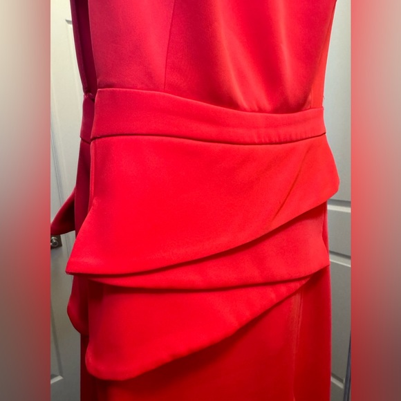 BCBGMaxAzria Open Back Watermelon Red Small Gown - Picture 3 of 8